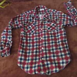 Vintage rare 50s plaid loop collar pierone made in singapore sz m  pier 1